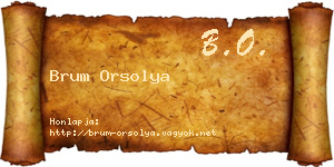 Brum Orsolya névjegykártya